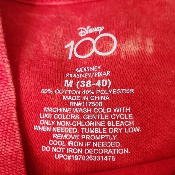 Disney Red 100 Years T-Shirt - Picture 3 of 4